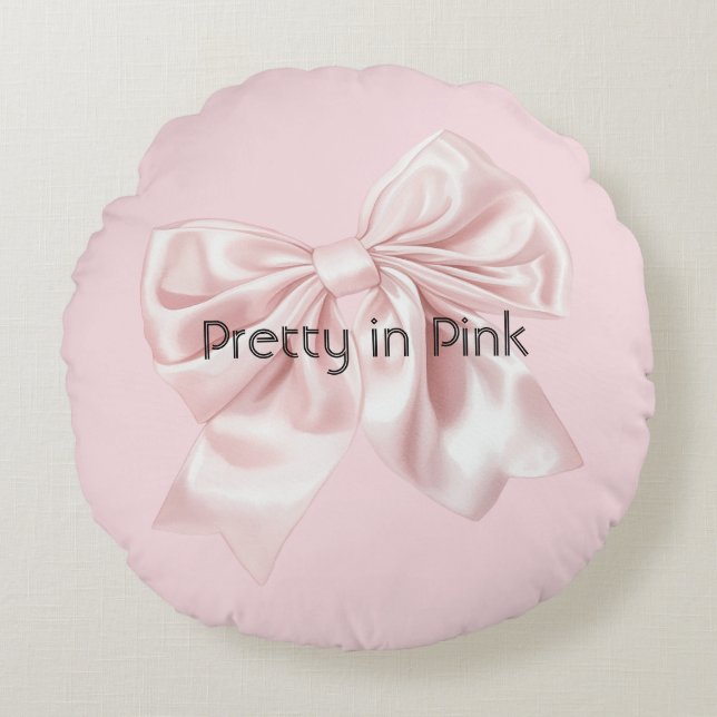 Söt i rosa slinga rund kudde (Framsidan)