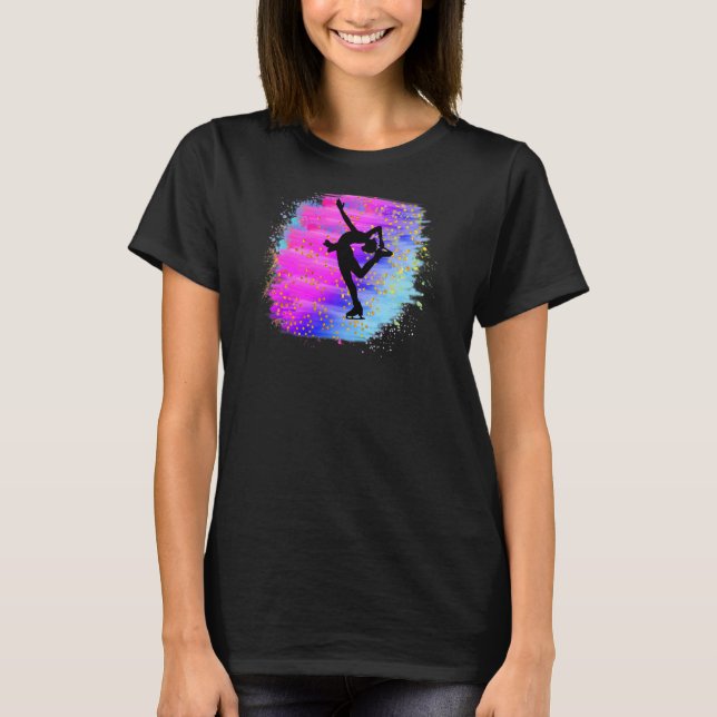 Söt Ice Skating Dancer Figur Skate Skater Colo T Shirt (Framsida)