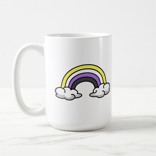 Söt Icke-binär Regnbåge Kaffemugg (Vänster)