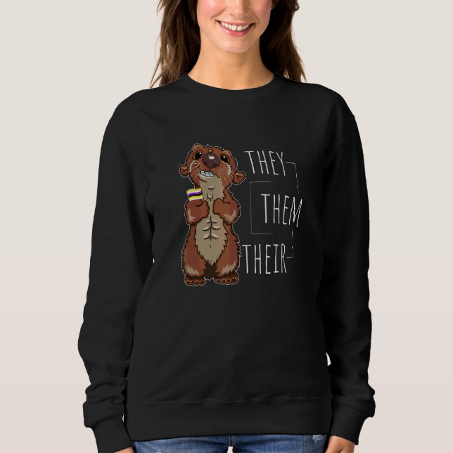 Söt Icke Binär Utter De Dem Deras Agender Kön T Shirt (Framsida)