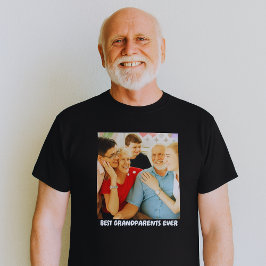 Söt idé för familjefoto med farföräldrar och barnb t shirt