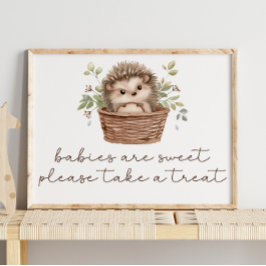 Söt Igelkott Baby Shower Söt Gåva Skylt
