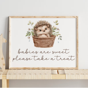 Söt Igelkott Baby Shower Söt Gåva Skylt