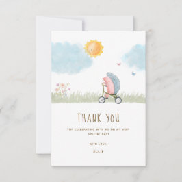 Söt Igelkott Cykel Baby Shower Tack Kort