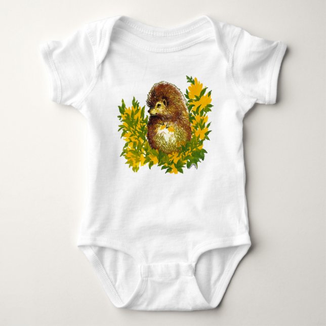 Söt Igelkott Designad Baby Body T Shirt (Framsida)