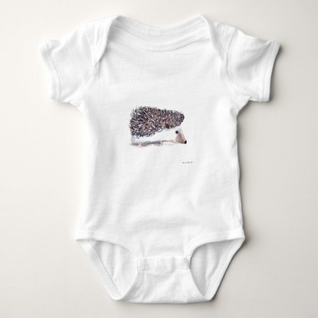 Söt igelkott djur vilda djur skogsmark akvarell tee shirt (Framsida)