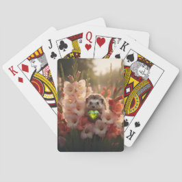 Söt igelkott från augusti med peridothjärta casinokort