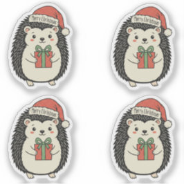 Söt Igelkott God Jul Klistermärken
