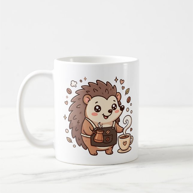 Söt Igelkott Kaffe Mugg (Vänster)