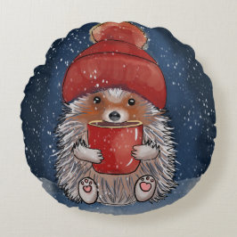 Söt Igelkott Rund Kudd Rund Kudde