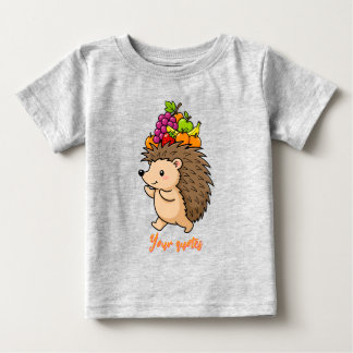 Söt Igelkott som Bär Färsk Frukt T Shirt