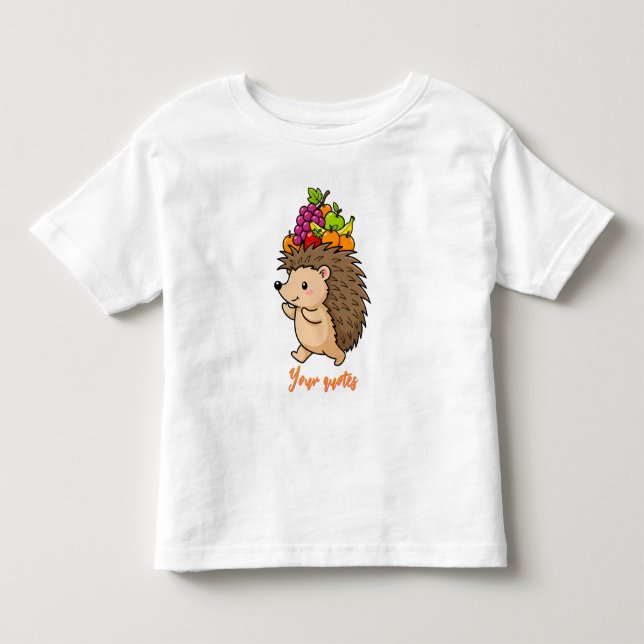 Söt Igelkott som Bär Färsk Frukt T Shirt (Framsida)