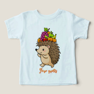 Söt Igelkott som Bär Färsk Frukt T Shirt