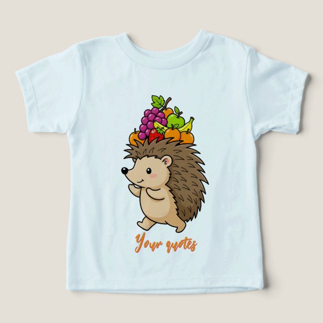 Söt Igelkott som Bär Färsk Frukt T Shirt (Design Framsida)
