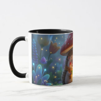 Söt Igelkott Svamp Skogs Kaffemugg