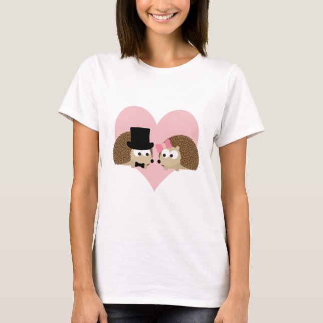 Söt igelkottpar tee shirt (Framsida)