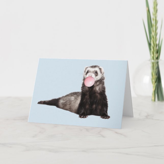 Söt Iller Fret Animal Tuggummi Kort (Framsida)