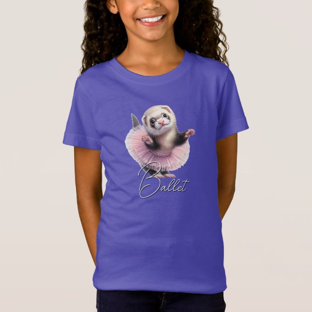 Söt iller i tutu som gör balett t shirt (Framsida)