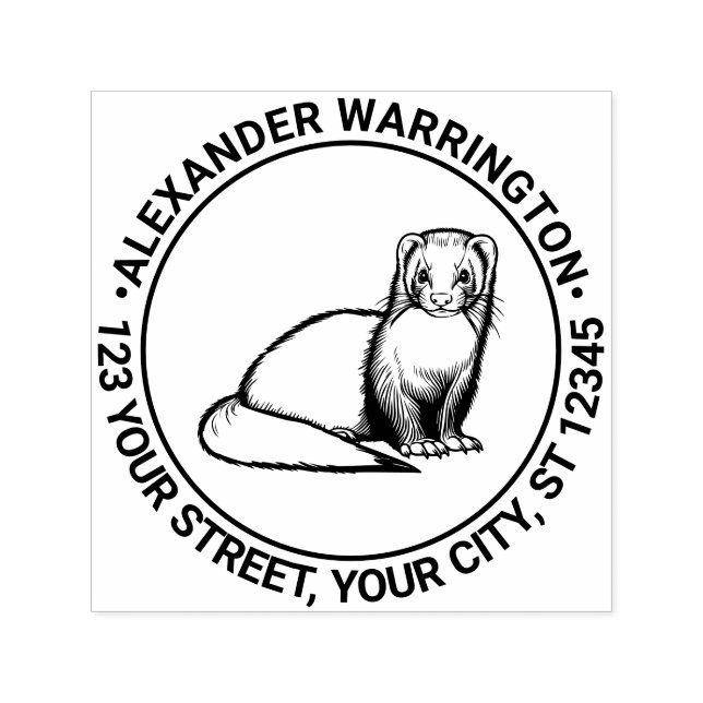 Söt Iller Namn Returadress Självfärgande Stämpel (Design)