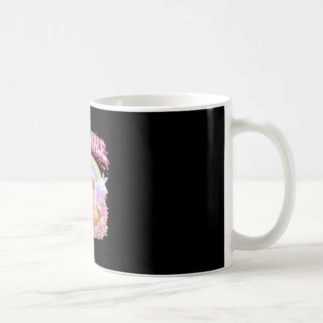 Söt iller regnbåge blommig rolig för män kvinnor b kaffemugg (Höger)