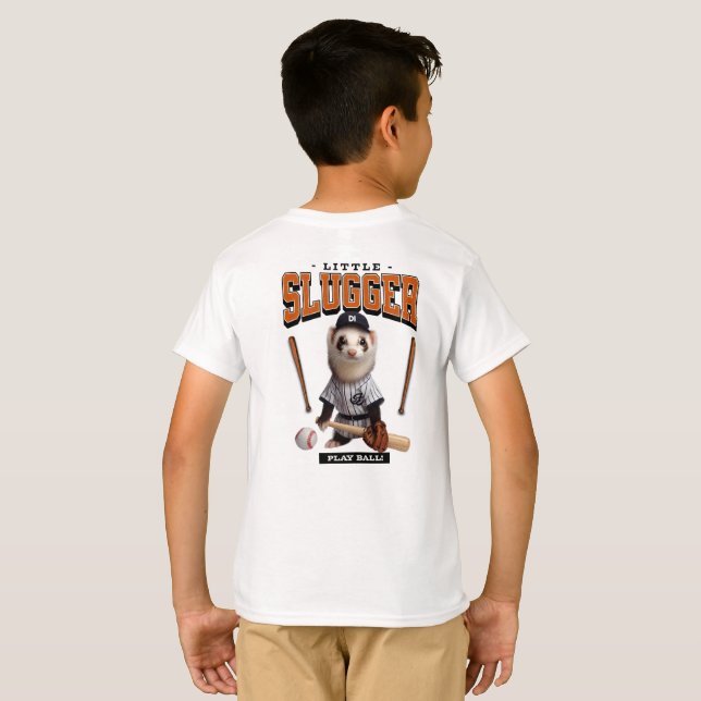 Söt iller utklädd som basebollspelare t shirt (Hel baksida)