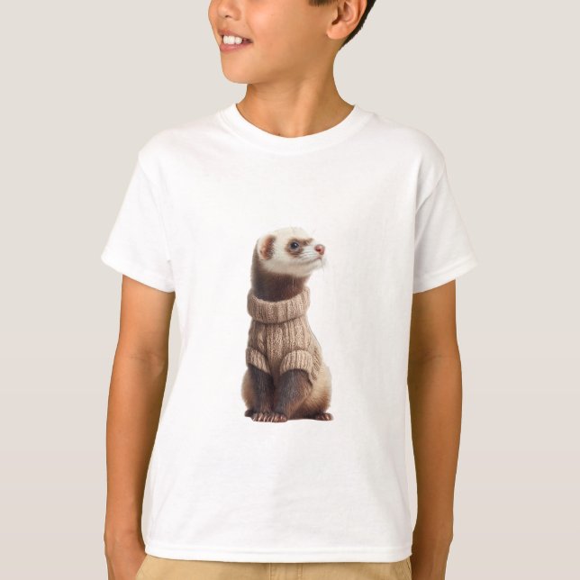 Söt illusterad ferret tröja för barn (Framsida)