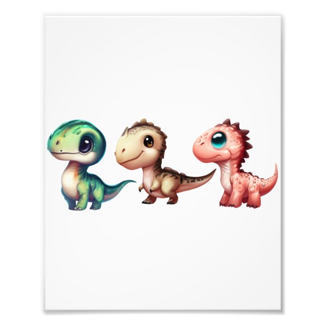Söt illustration av babydinosaurier fototryck (Framsidan)