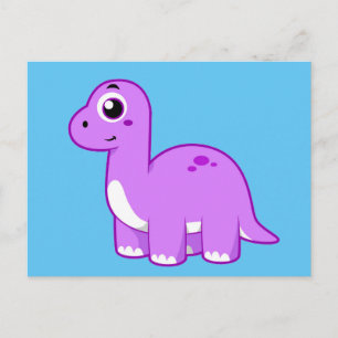 Söt illustration av en Brontosaurus-dinosaurie. Vykort