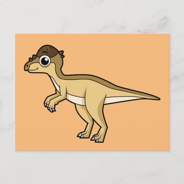 Söt illustration av en Pachycephalosaurus-dinosaur Vykort (Framsida)