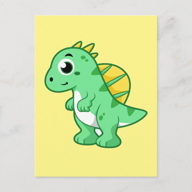 Söt illustration av en Spinosaurus. Vykort (Framsida)