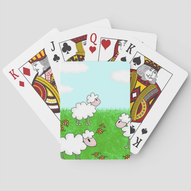 Söt illustration av fårbarn casinokort (Baksidan)