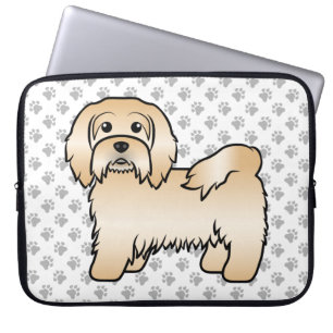 Söt illustration av fawn Havanesiskt serieteckning Laptop Fodral