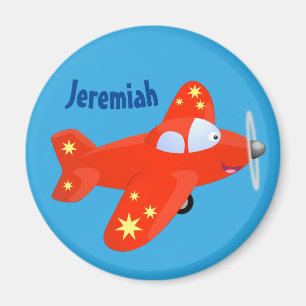 Söt illustration av flygplansflygets tecknad magnet
