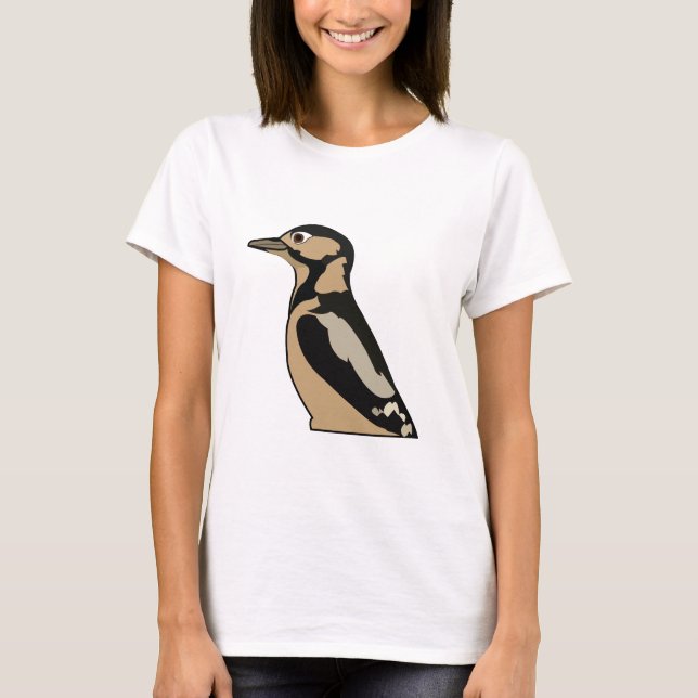 Söt illustration av hackspett t shirt (Framsida)