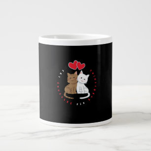 Söt illustration av katt som kramas med kärlek jumbo mugg