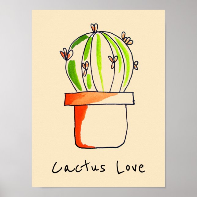 Söt illustration av mexikansk cactus poster (Framsidan)