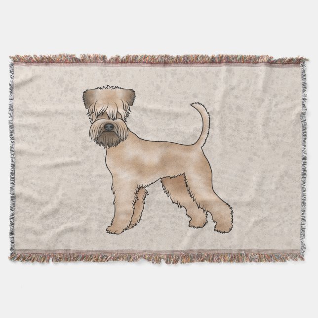 Söt illustration av mjukhårig wheaten terrier filt (Framsidan)