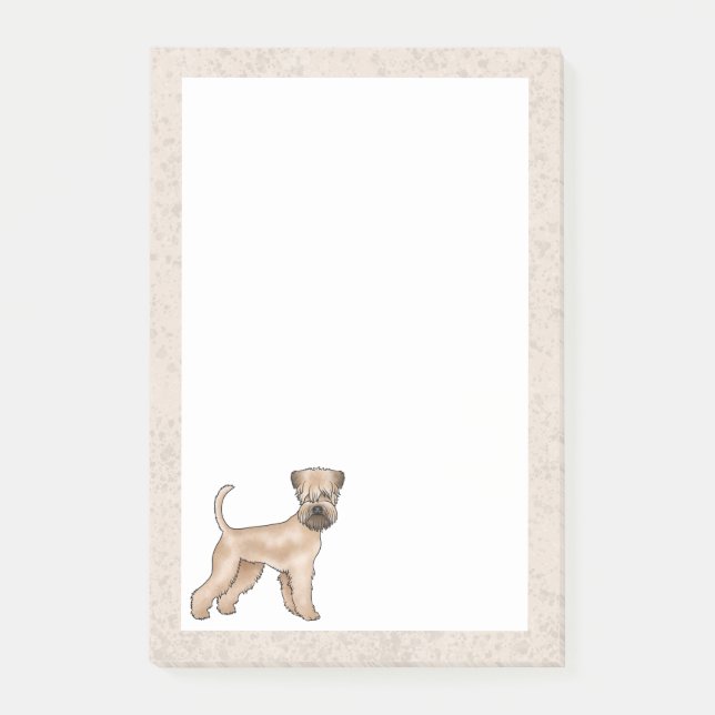 Söt illustration av mjukhårig wheaten terrier post-it block (Framsida)