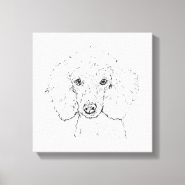 Söt illustration av pudel, handritad canvastryck