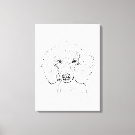 Söt illustration av pudel, handritad canvastryck