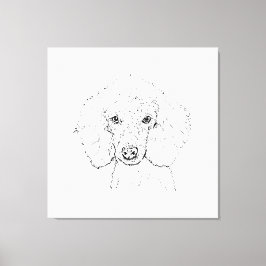 Söt illustration av pudel, handritad canvastryck