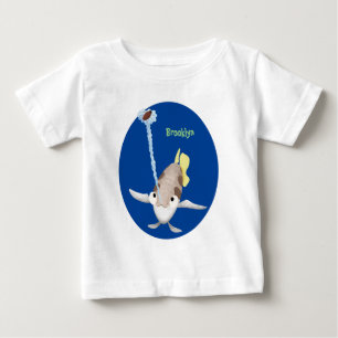 Söt illustration av skyttefisk i tecknad stil t shirt