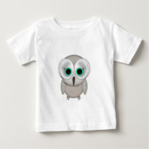Söt illustration av uggla med gröna ögon t shirt