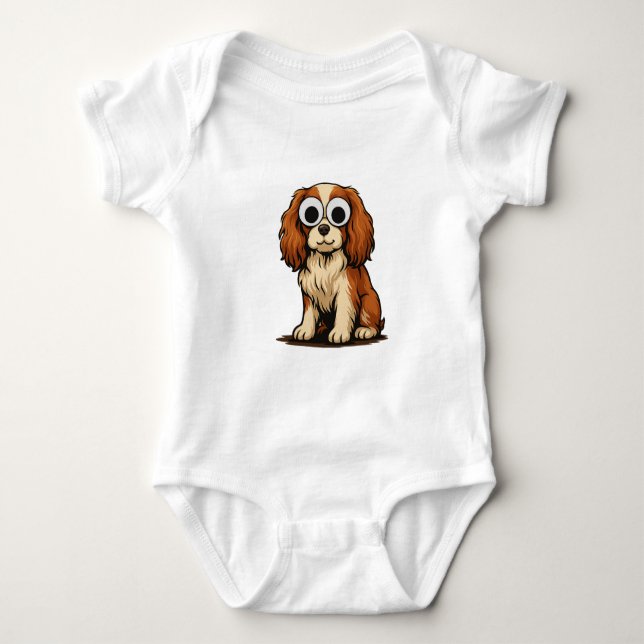 Söt illustration av valp med googly-ögon t shirt (Framsida)