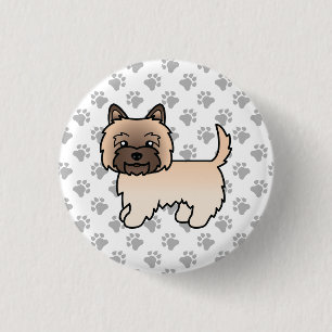 Söt illustration av Wheaten Cairn Terrier Hund Klo Knapp