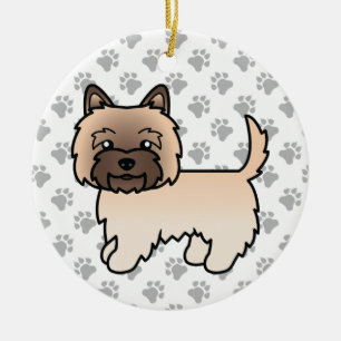 Söt illustration av Wheaten Cairn Terrier Hund & T Julgransprydnad Keramik