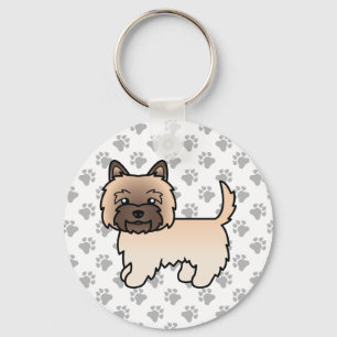 Söt illustration av Wheaten Cairn Terrier Hund & t Nyckelring