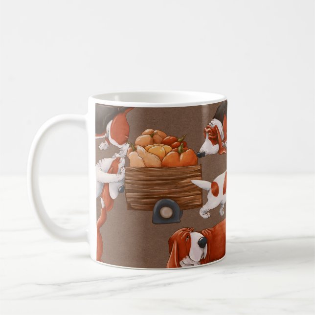 söt illustrationstext för vit blomma mönster kaffemugg (Vänster)
