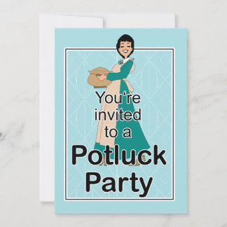 Söt illustrerad Potluck-inbjudan Inbjudningar