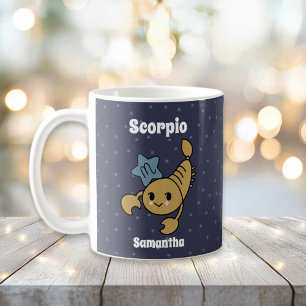 Söt Illustrerad Skorpion Zodiak Personlig Kaffemugg